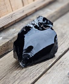 Svart Obsidian rå XL #12