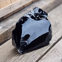 Svart Obsidian rå XL #12