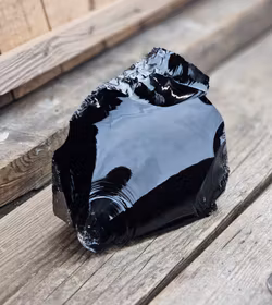 Svart Obsidian rå XL #12