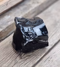 Svart Obsidian rå XL #13
