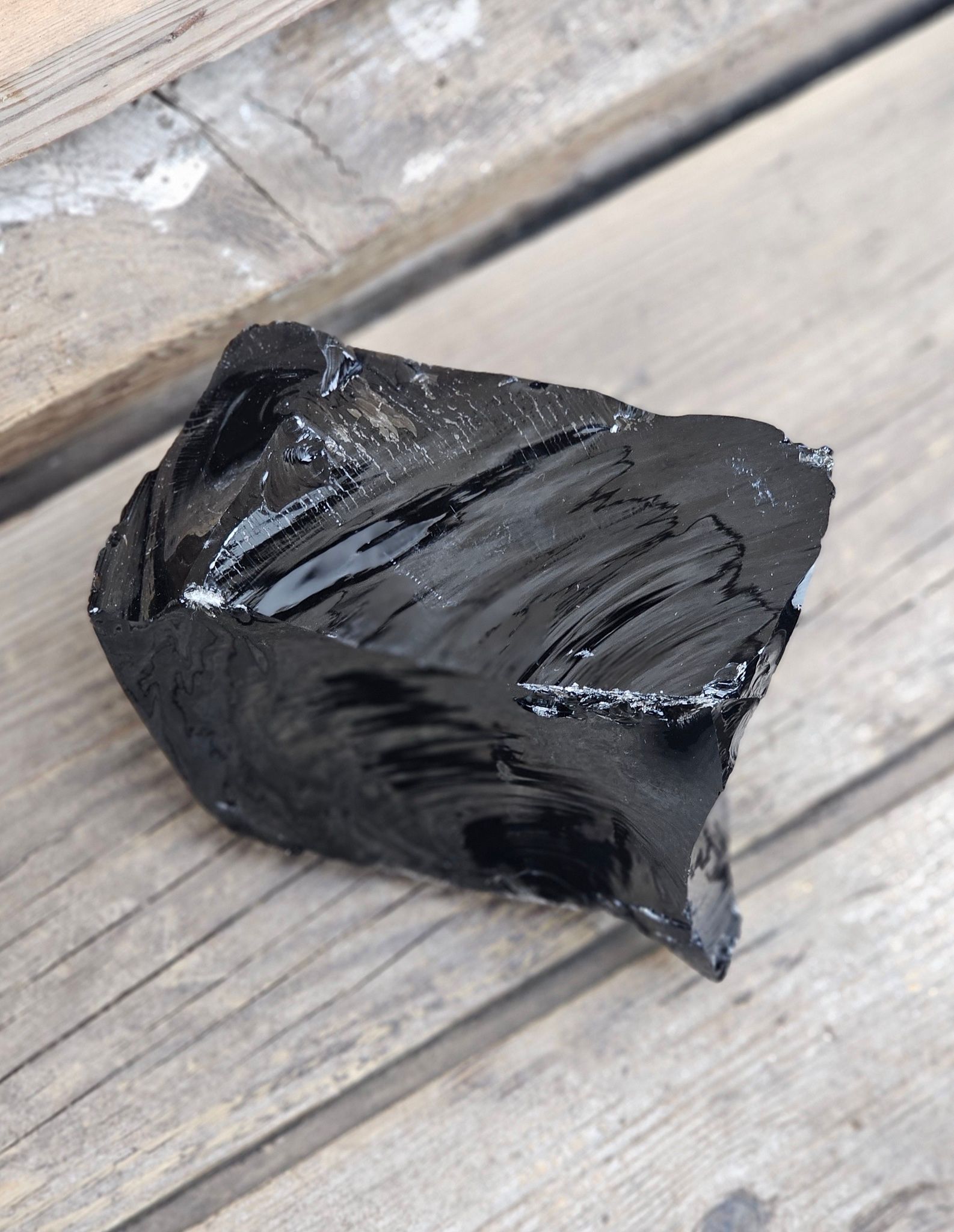 Svart Obsidian rå XL