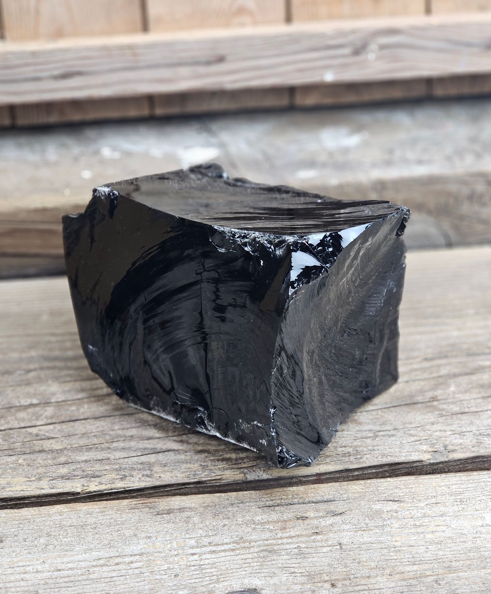 Svart Obsidian rå XL