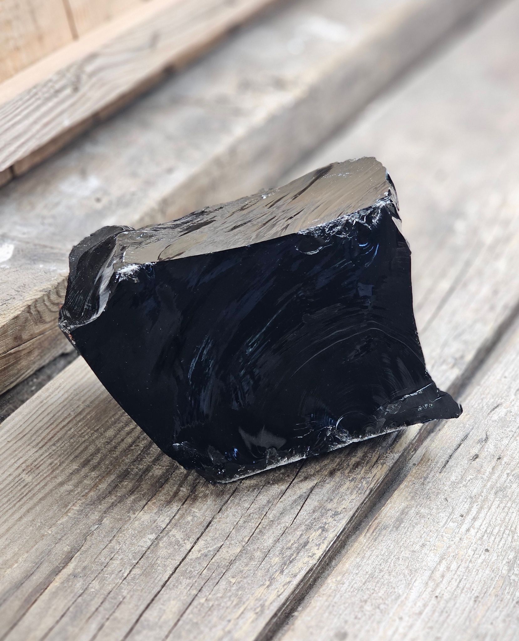 Svart Obsidian rå XL