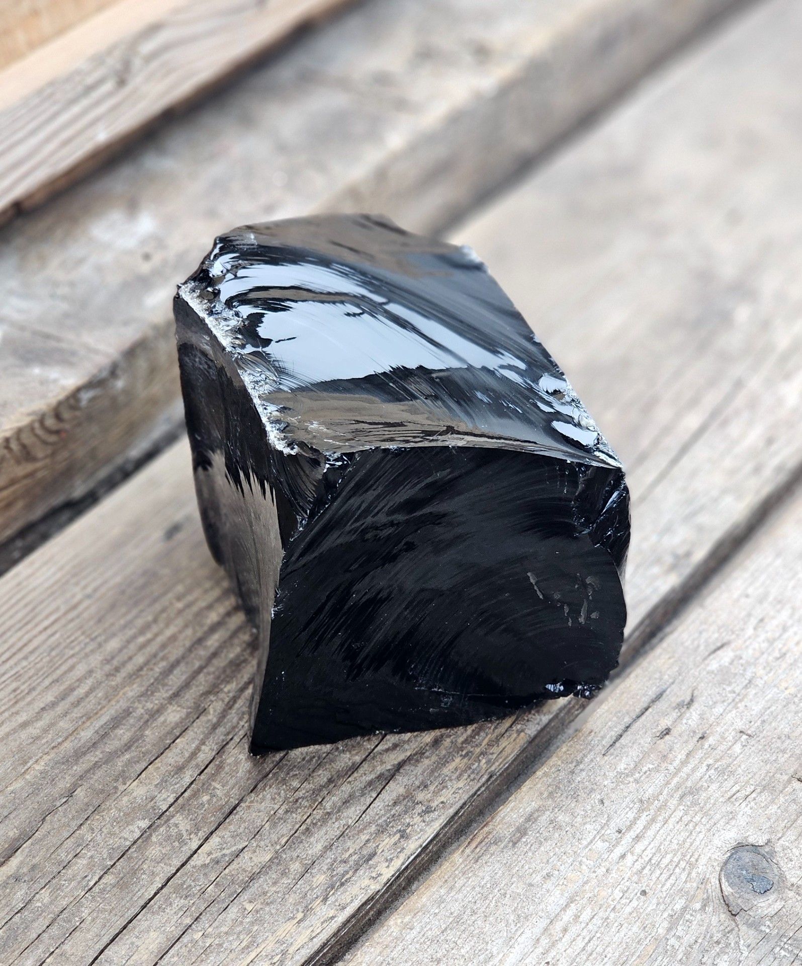 Svart Obsidian rå XL