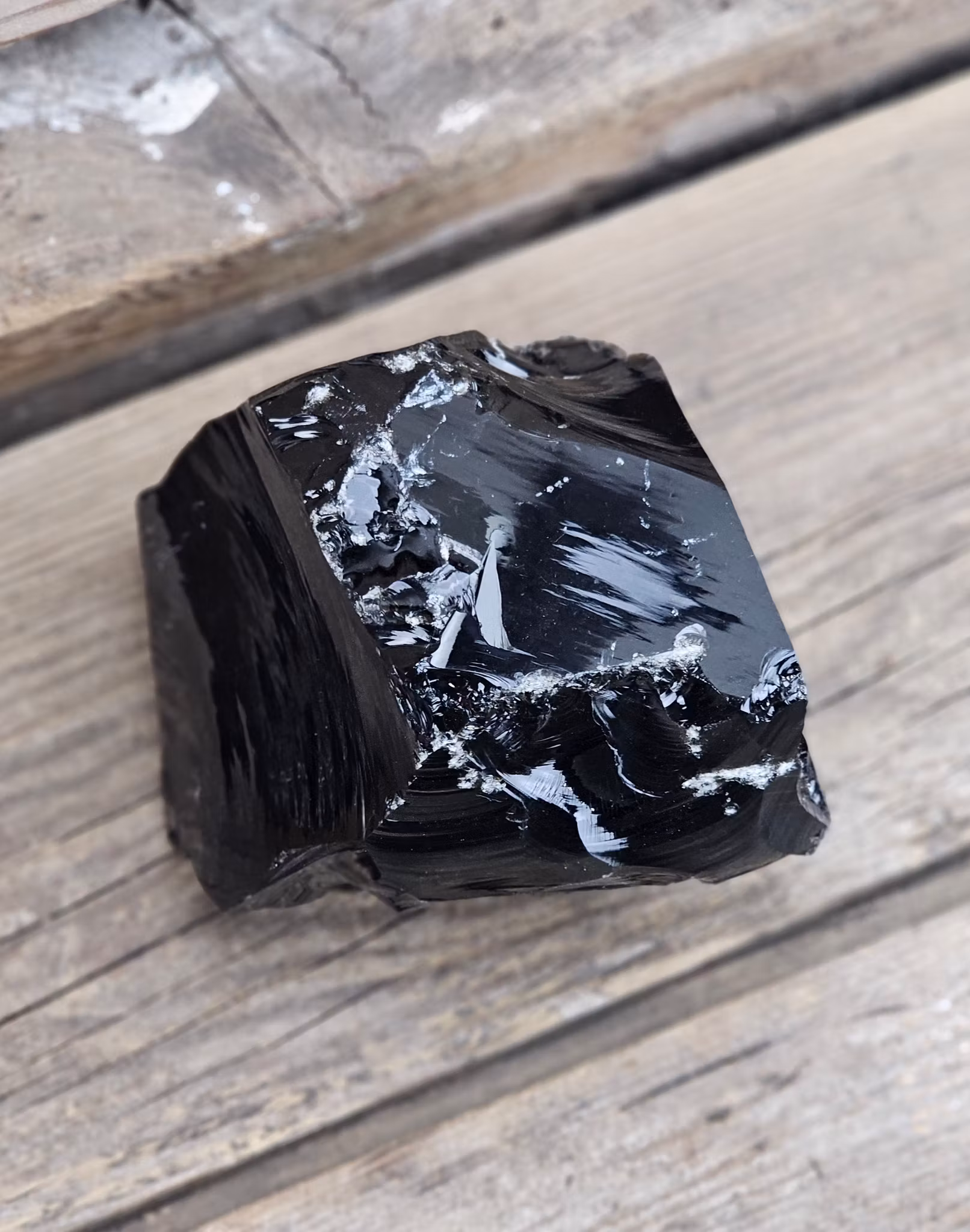 Svart Obsidian rå XL