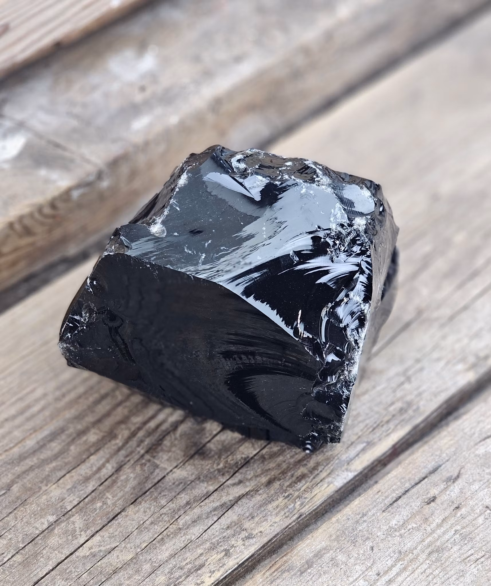 Svart Obsidian rå XL