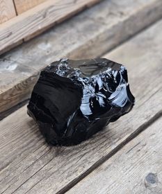 Svart Obsidian rå XL #19