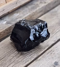 Svart Obsidian rå XL #19