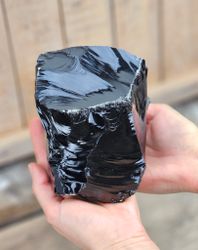 Svart Obsidian rå XL #1