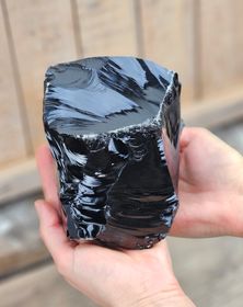 Svart Obsidian rå XL #1
