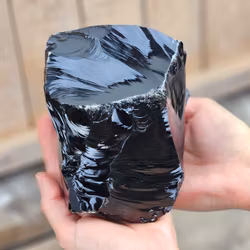 Svart Obsidian rå XL #1
