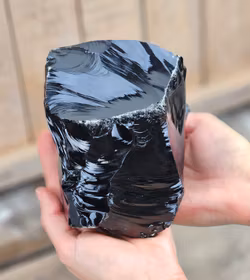 Svart Obsidian rå XL #1