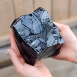 Svart Obsidian rå XL #2