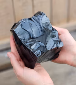 Svart Obsidian rå XL #2