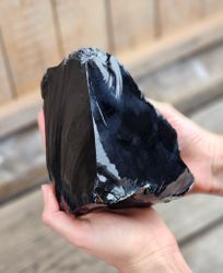 Svart Obsidian rå XL #6
