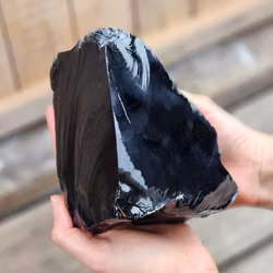 Svart Obsidian rå XL #6