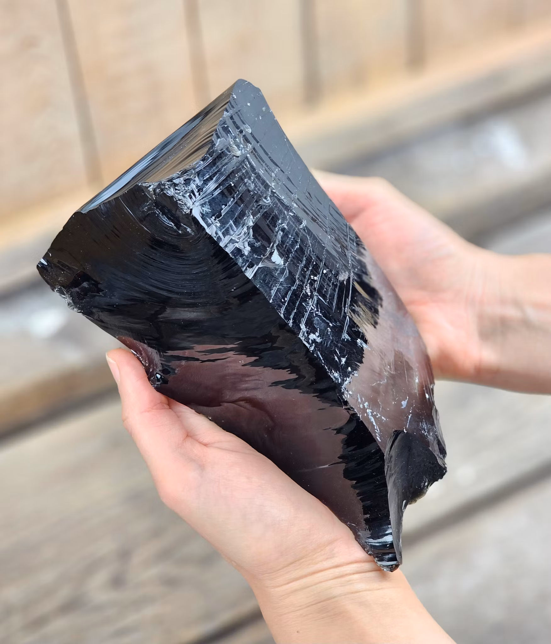 Svart Obsidian rå XL