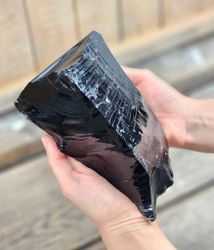 Svart Obsidian rå XL #7