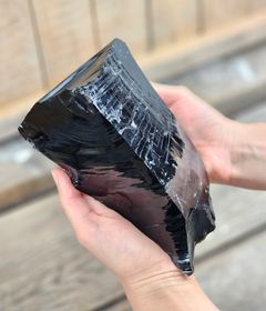 Svart Obsidian rå XL #7