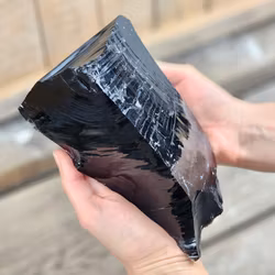 Svart Obsidian rå XL #7