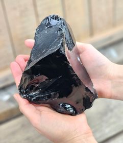 Svart Obsidian rå XL #8