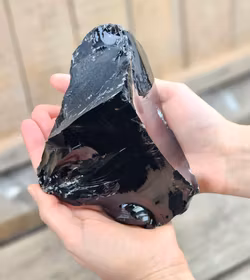 Svart Obsidian rå XL #8