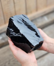 Svart Obsidian rå XL #9