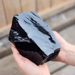 Svart Obsidian rå XL #9