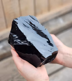 Svart Obsidian rå XL #9