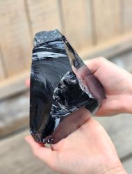 Svart Obsidian rå XL #10