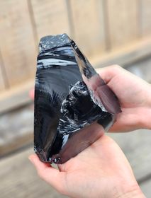 Svart Obsidian rå XL #10