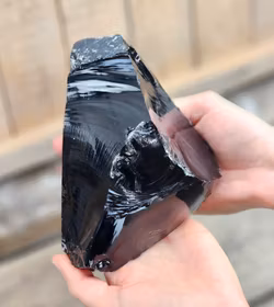 Svart Obsidian rå XL #10