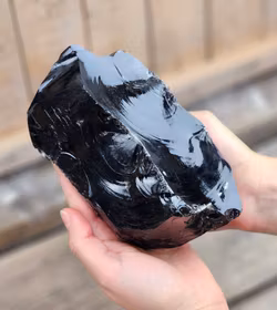 Svart Obsidian rå XL #11