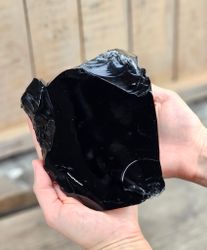 Svart Obsidian rå XL #12
