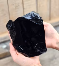 Svart Obsidian rå XL #12