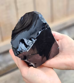 Svart Obsidian rå XL #13