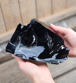 Svart Obsidian rå XL #14