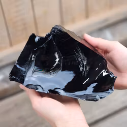 Svart Obsidian rå XL #14