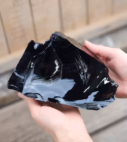Svart Obsidian rå XL #14