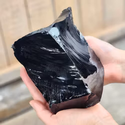Svart Obsidian rå XL #16