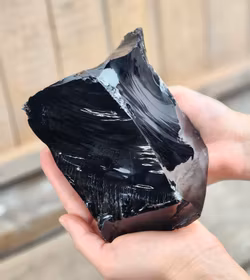 Svart Obsidian rå XL #16