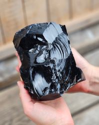 Svart Obsidian rå XL #18