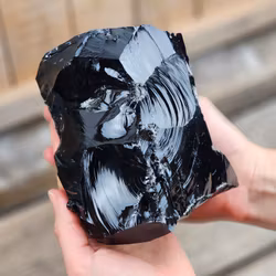Svart Obsidian rå XL #18