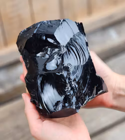 Svart Obsidian rå XL #18