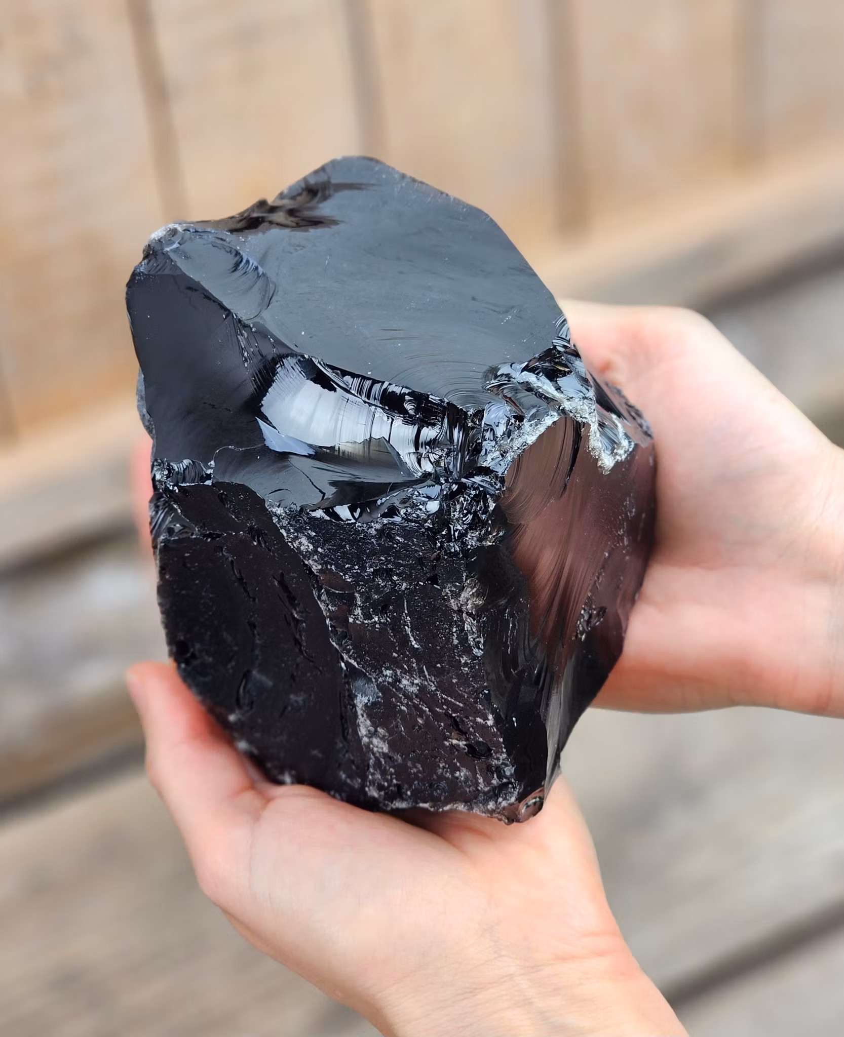 Svart Obsidian rå XL