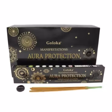 Goloka – Manifestation Aura Protection med Svart Obsidian, rökelsepinnar