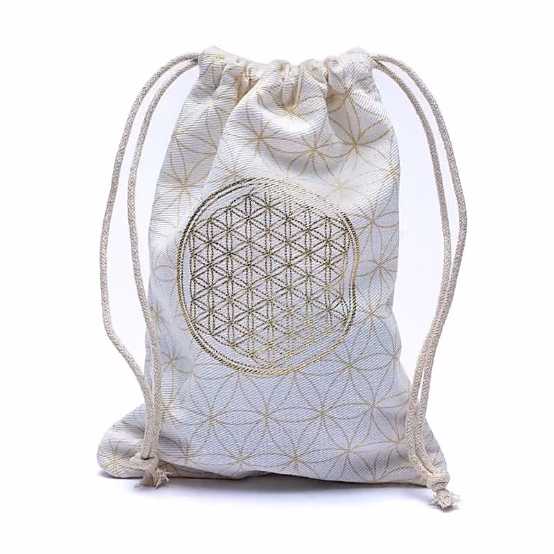 Förvaringspåse i Bomull, Flower Of Life cremevit