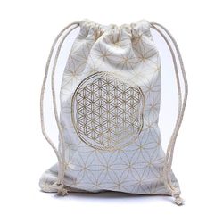 Förvaringspåse i Bomull, Flower Of Life cremevit