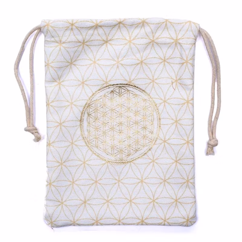 Förvaringspåse i Bomull, Flower Of Life cremevit