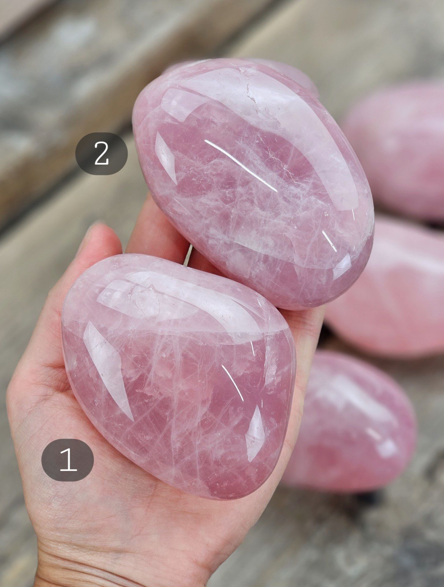 Rosenkvarts, jumbo touchstone